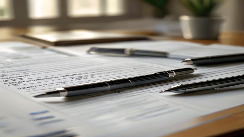 A professional, photorealistic image of Italian tax forms (Modello 730 and Modello Redditi PF) neatly organized on a desk, bathed in soft, natural light. A pen rests on one of the forms, suggesting immediate action. The background is slightly blurred, focusing attention on the documents. The overall tone is clear, organized, and professional, conveying a sense of fiscal responsibility and clarity. Aspect ratio 16:9.